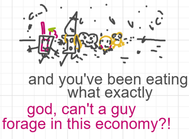 A panel from I've Been Everywhere, Man, episode nine of the Board Boards object show by Furretwalk/WalkingFurret.